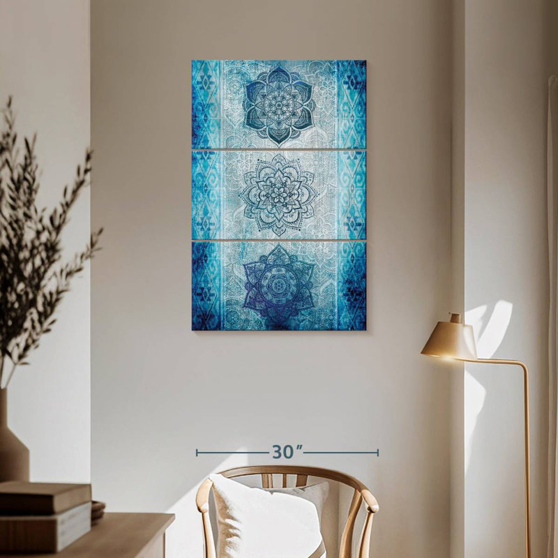 Symboles de Kuche floral bleu Kerner, H 57 po x l 36 po