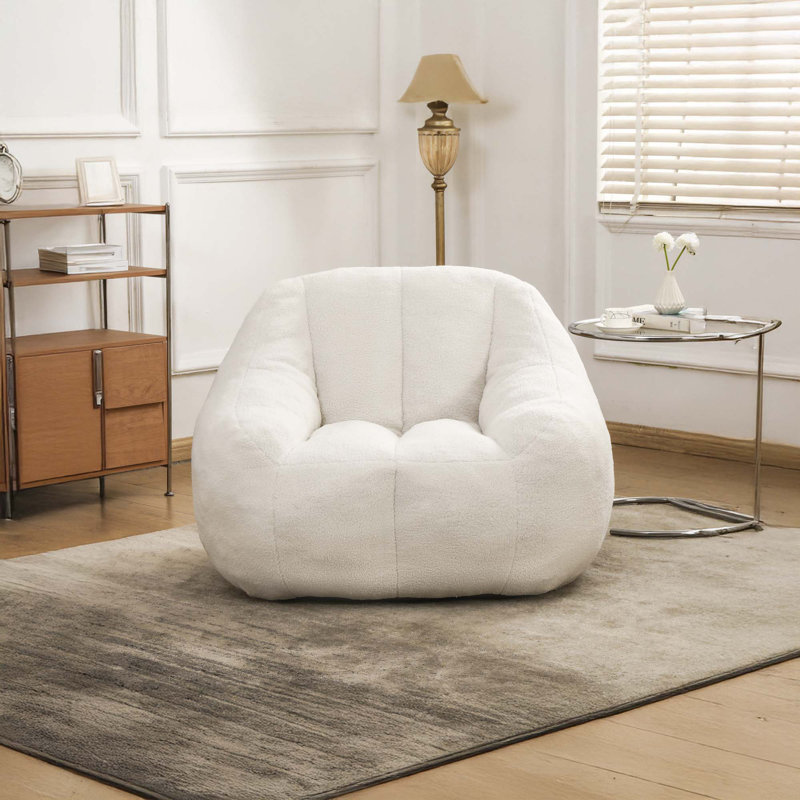 Fauteuil à billes Fluffy Fluffy, Ourson blanc