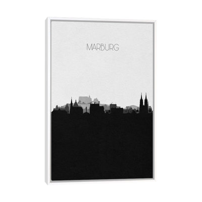 Marburg, Germany City Skyline by Ayse Deniz Akerman - Floater Frame Print on Canvas