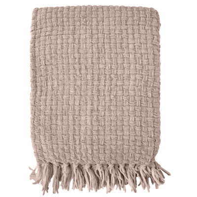 Jeté en chenille façon vannerie