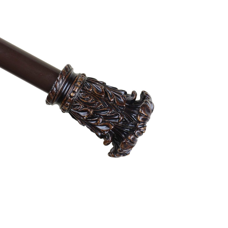 Tringle à rideaux simple ajustable Debolt, Acajou, 84 po à L 120 po