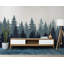 Décalcomanie murale forêt Evergreen - paysage de pin - bleu sarcelle et bleu marine Silhouette Art - Nature murale - décor bois moderne 676DLU-1038671417
