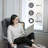 Faux Leather Recliner Chair with Massage and Ottoman, 360 Degree Swivel, Removable Lumbar Pillow-1273626184