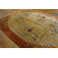 Light Color Oval Shape Field Antique Art Deco Chinese Floral Hand Knotted Rug