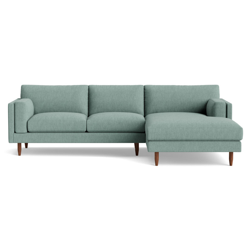 Skinny Fat Chaise Sectional, Performance Weave - Spa, Right Hand Facing