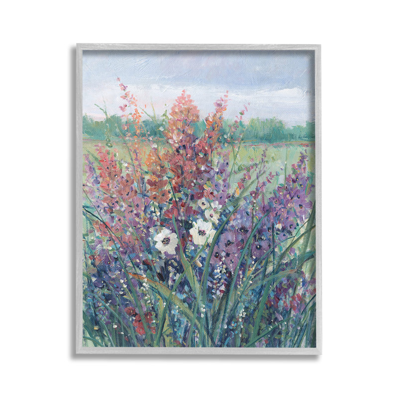 SpringMeadowFloralsGicleeArtbyTimOToole, Farmhouse Gray Framed Giclee, 30" H x 24" W