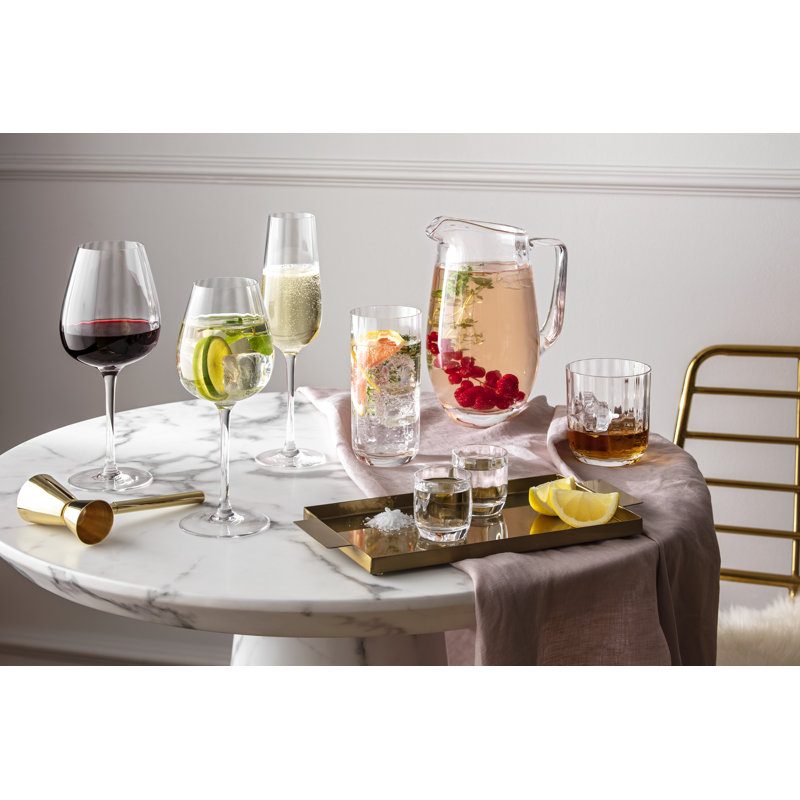Villeroy & Boch Rose Garden Collection Red Wine Goblet, Set of 4, 6.75 oz, Crystal Glass, Transparent