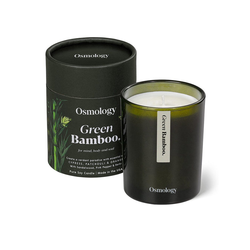 Green Bamboo Scented Candle - Cypress Patchouli and Orange