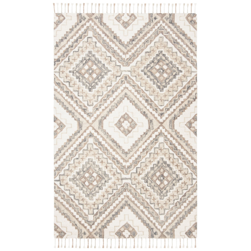 Bridgette Hand Tufted Wool Southwestern Rug, Rectangle 5' x 8'