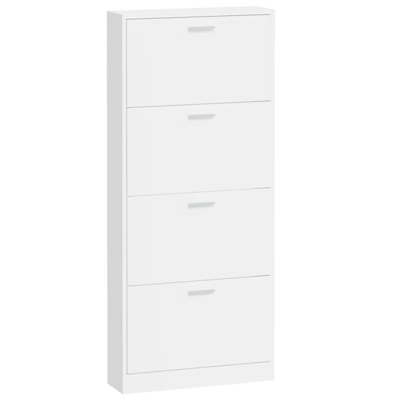 12 Pair Flip Down Shoe Storage, Gloss White