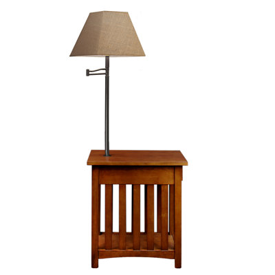 Wilfredo Solid Wood Lamp Table in Medium Oak