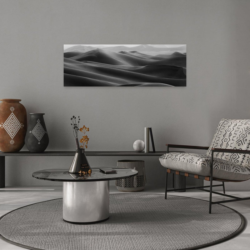 «Serene Desert Dunes», art minimaliste, paysage paisible, nature, H 12 po x l 36 po