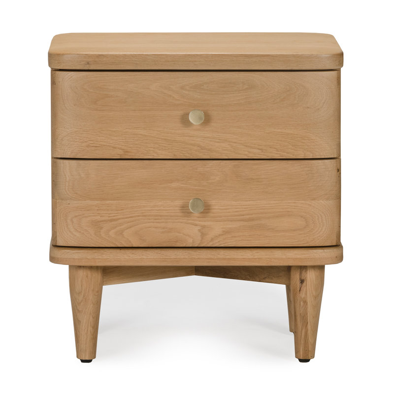 Table de chevet 2 tiroirs noire Lukowski, Beige