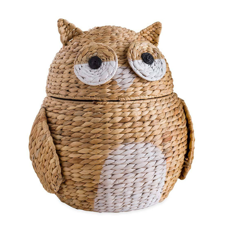 Panier de chouette jacinthe d'eau tissée fantaisiste