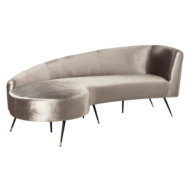 Frankie 86'' Velvet Sofa, Black Velvet