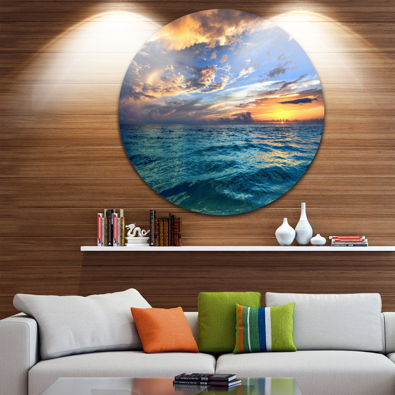 «Exotic Tropical Beach at Sunset», reproduction de photo sur métal, H 36 po x l 36 po x P 1 po