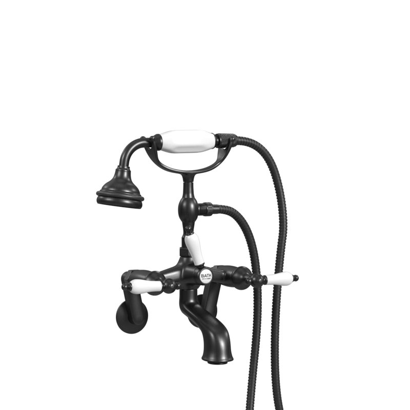 2 Handle Bathroom Clawfoot Tub Faucet with Diverter, Antique Bronze