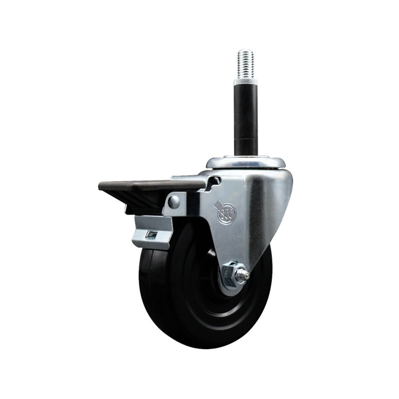 Roulettes pivotantes extensibles en caoutchouc souple 3/4 po avec frein SCC