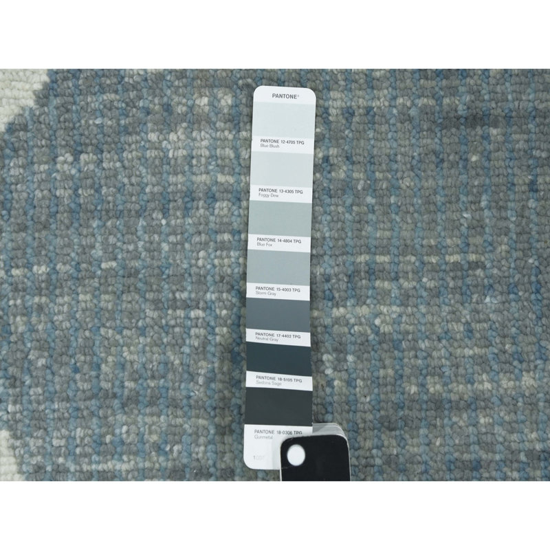 Très grand tapis bleu en laine noué à la main 12 pi 2 po x 18 pi 4 po 3FD3A8663CC84462A75D08C81EC5622B