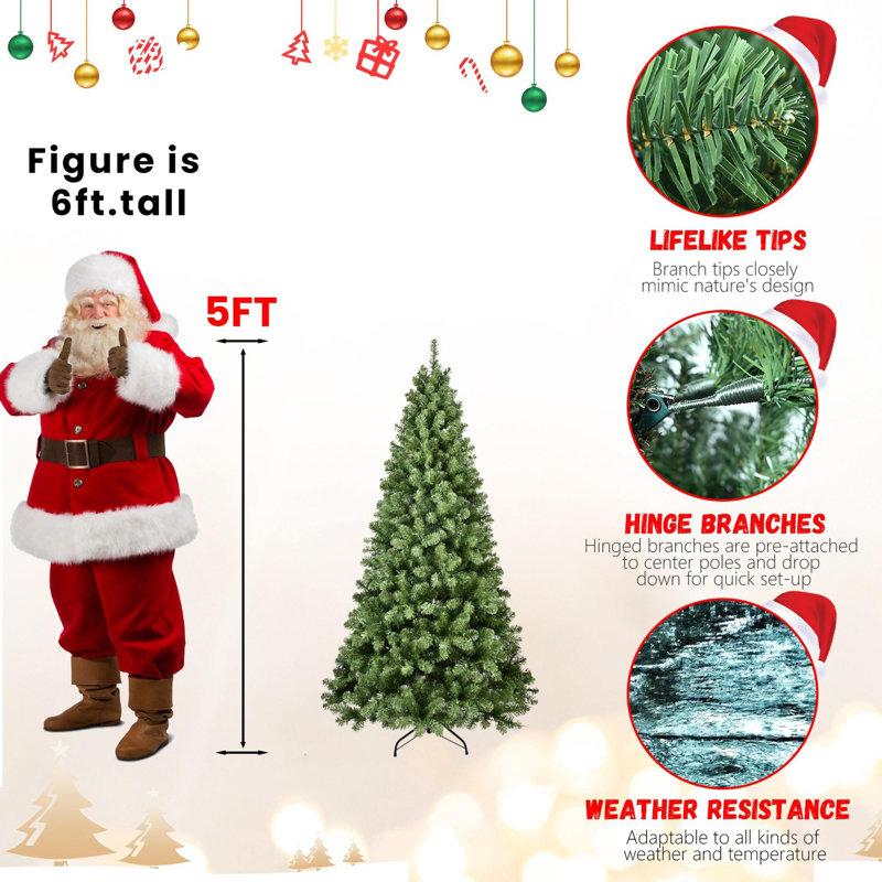 Arbre de Noël en PVC exquis, H 77,3 pi