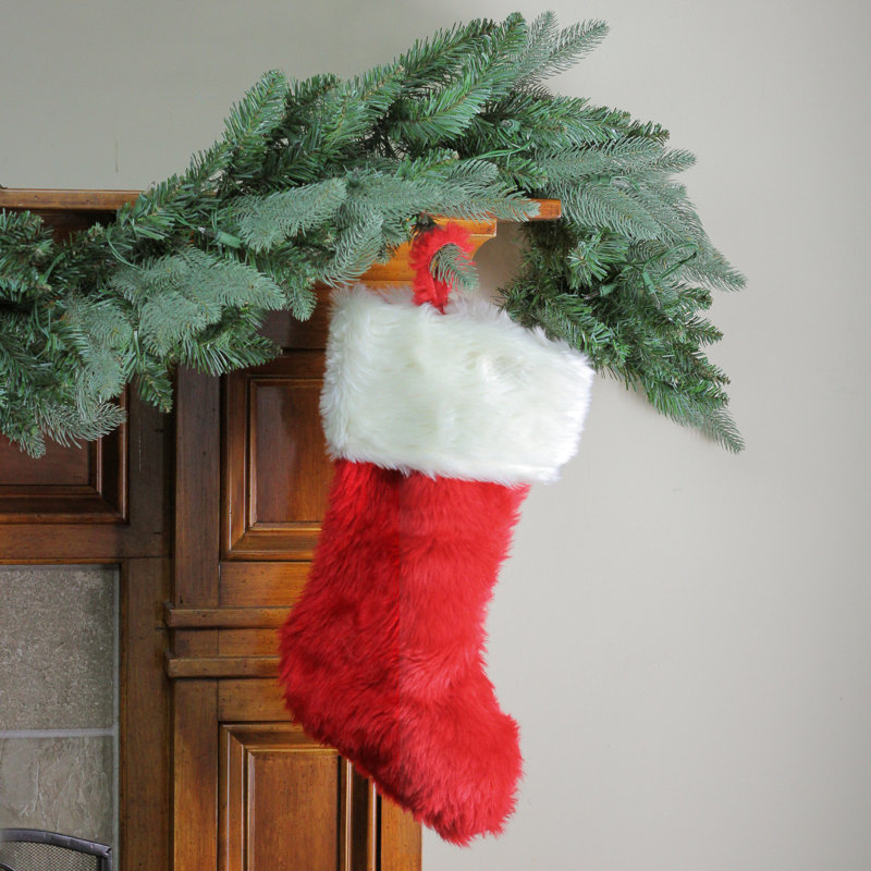 Chaussette de Noël 20 po rouge et blanche