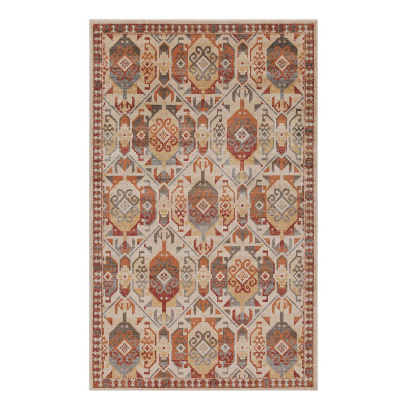 Zuleyka Aztec Southwestern 100% Polypropylene Indoor Area Rug or Runner, Rectangle 4' x 6'
