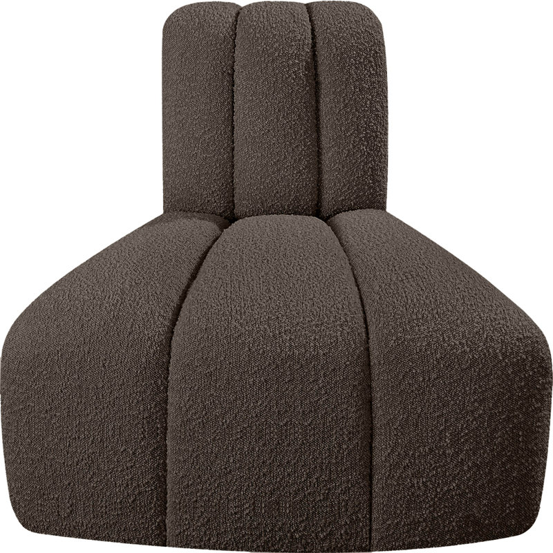Chaise d'appoint rembourrée Hovanec, Tissu brun bouclé