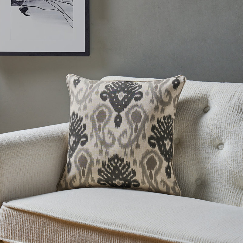 Housse de coussin carrée, Noir, Plumes