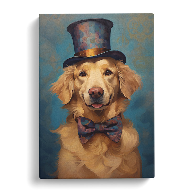 Golden Retriever Dadaism No.2 - No Frame Print, 50cm H x 35cm W x 3cm D