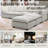 Balendin Beige U-shaped modular sofa, 2 Movable Ottomans, Linen Sectionals-2096238122
