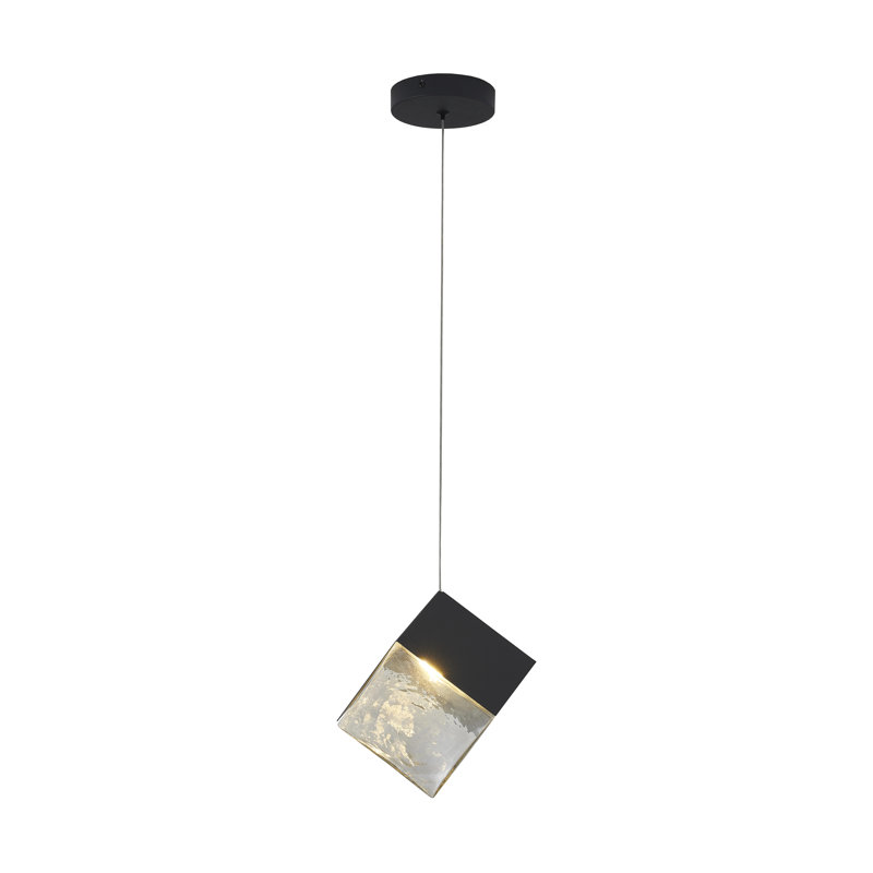 Luminaire suspendu moderne 1 lumière , Noir mat