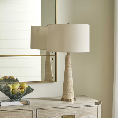 Lampe de table en travertin Uttermost Perkins