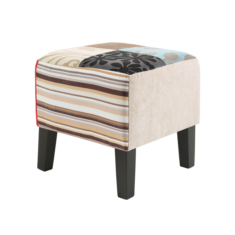 34.5cm Wide Square Floral Standard Ottoman