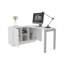 Bureau d'ordinateur rotatif réglable avec rangement, poste de travail à panneau de particules blanc de 72 pouces pour le bureau à domicile
