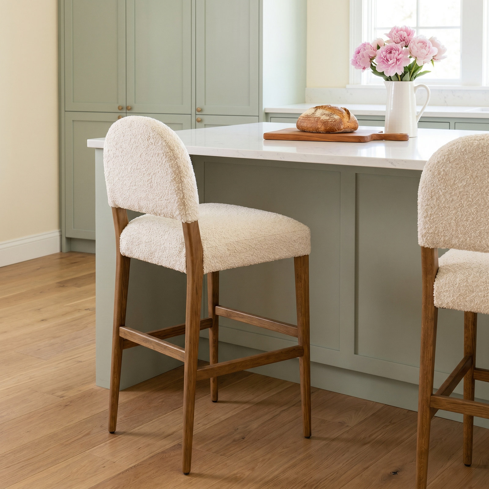 Berkely Bar Stool, Counter Stool (27.13" Seat Height), Sapphire Coco, Burnt Oak