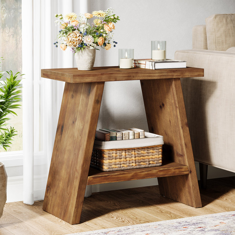 Soild Wood End Table, Brown