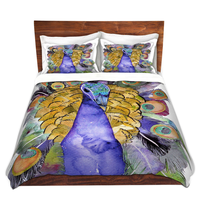 Ensemble de housse de couette peacock, 1 housse simple + 1 taie standard