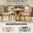 5PCS Retro Functional Dining Set, Extendable Round Table With 4 Upholstered Chairs For Dining Room And Living Room-1474041705