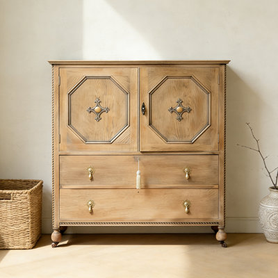 Buffet décoratif rétro en bois massif