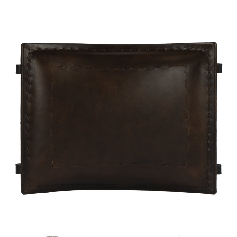 Leather Utility Stool, Dark Brown/Black Genuine Leather