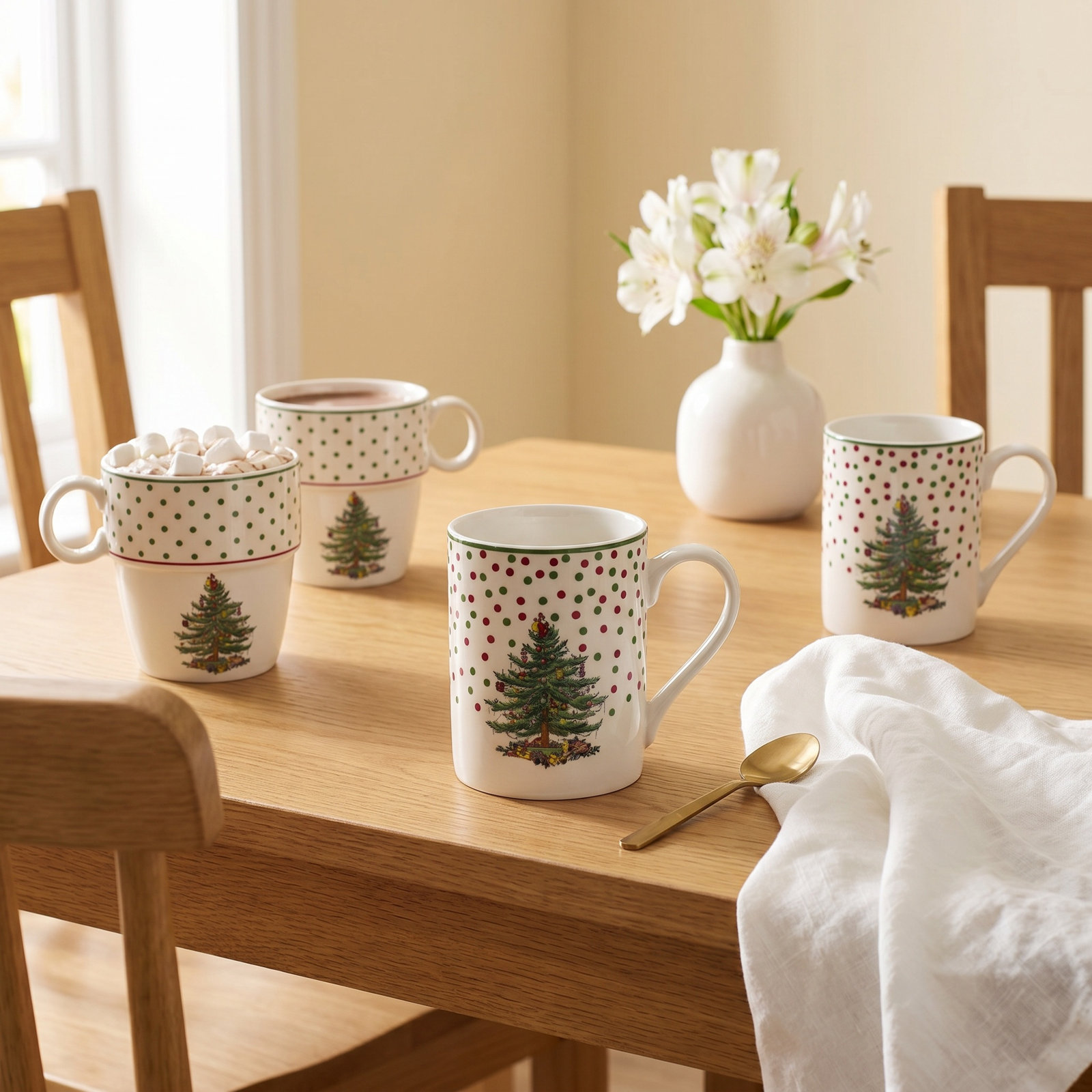 Christmas Tree Polka Dot Mug