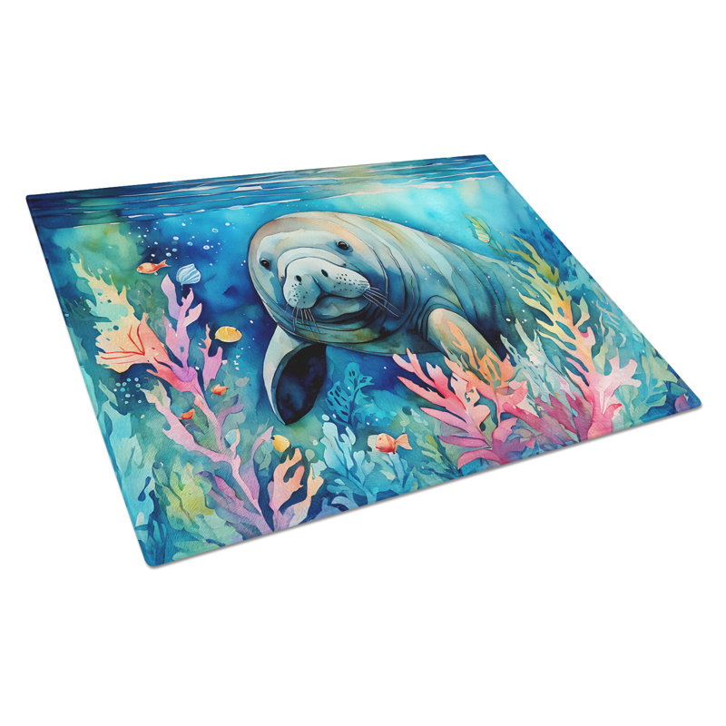 Manatee Glass Cutting Board Large