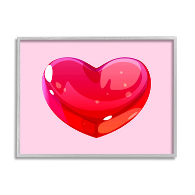Stupell Industries Red Gummy Heart, art de la giclée encadrée par Lil 'Rue