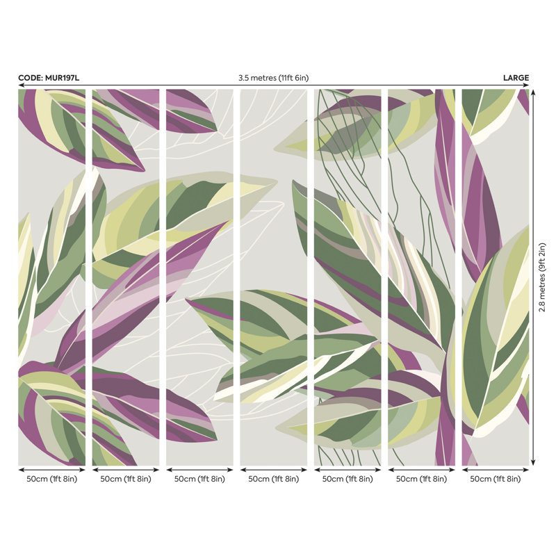 Auberta Mural, Grey,  280cm L x 350cm W 