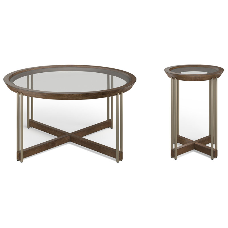 Elkton Round Cocktail Table With Accent Table, 2 Pieces: Coffee Table, End Table