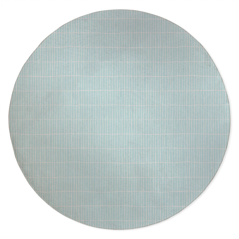 Snow Fence Non-Slip Outdoor Rug, Round 5'