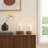 Sagebrook Home Iron and Glass Candle Holders on Mango Wood Base - Elegant Home Decor Essentials for Serenity-2000162971
