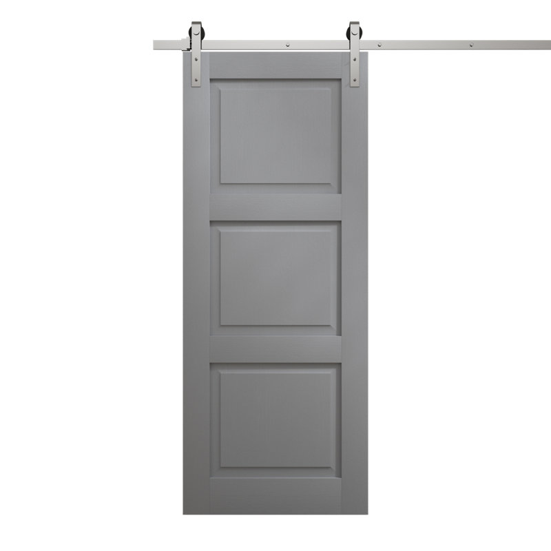 Porte de grange moderne | Ego 5010 | Ensemble de quincaillerie lourde Silver Rail Track | Portes intérieures solides