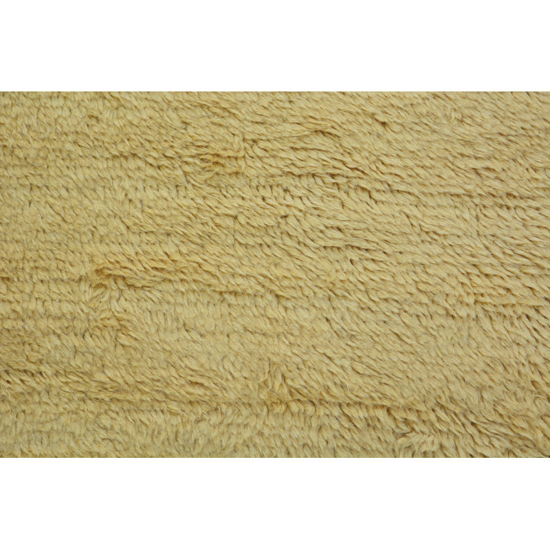 Wool Area Rug in Gold, Rectangle 2' x 3', No Pattern and Not Solid Color