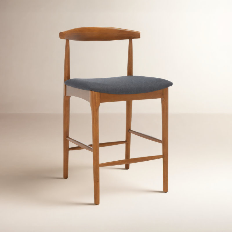 Tabouret de bar / de comptoir Hank, Noyer, Gris foncé, Tabouret de comptoir (siège d'une hauteur de 25,6